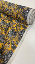 Chiffon Estampado Lurex Paisley Amarelo