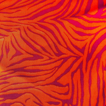 Tule com Elastano Estampado | Animal Print Laranja e Pink