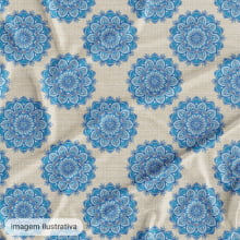 Oxford Estampado Digital Mandalas Azul Clara