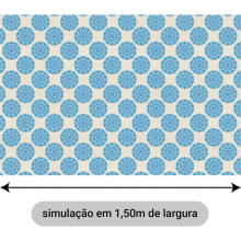 Oxford Estampado Digital Mandalas Azul Clara