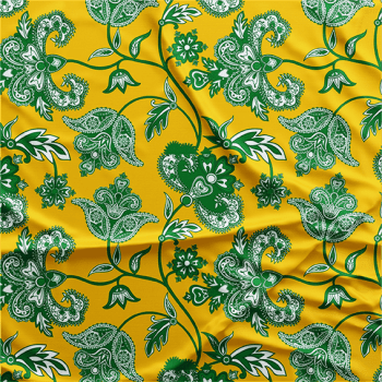 Oxford Digital | Floral Paisley Verde e amarelo