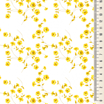 Oxford Digital | Mini floral Amarelo e branco