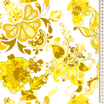 Oxford Digital | Floral Paisley Amarelo