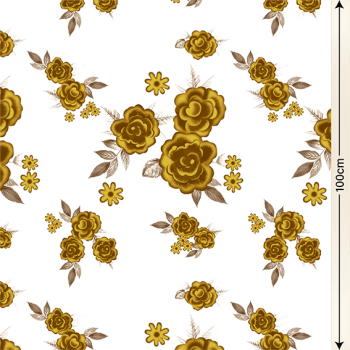 Oxford Digital | Rosas Amarelo claro fundo branco