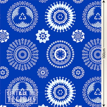 Oxford Digital | Circulos Étnicos Azul Royal e branco