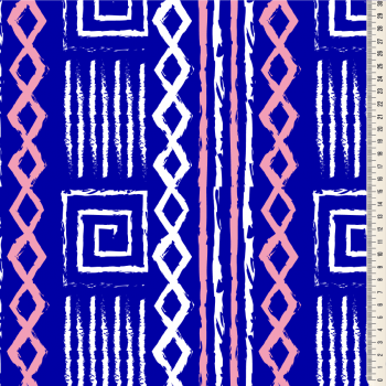 Oxford Digital | Tribal Étnico Azul royal e Rosa