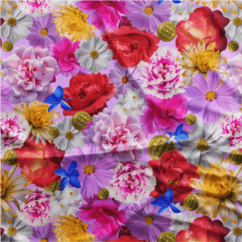 Oxford Digital | Floral Colorido fundo Lilás