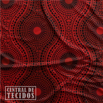 Oxford Digital | Azulejo Redondo Vermelho e preto