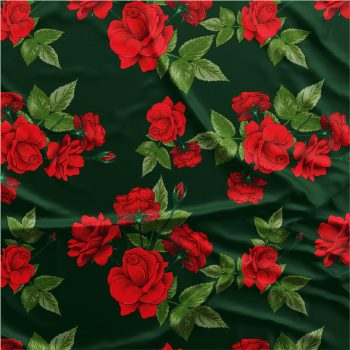Oxford Digital | Rosas vermelhas fundo Verde