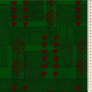 Oxford Digital | Geométrico índigena  verde e vermelho