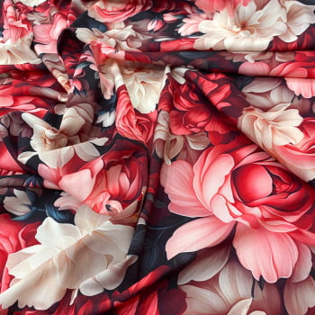 Supertouch Floral Digital 3D |  Flores Avermelhadas