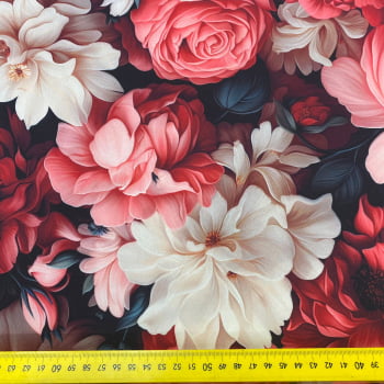 Supertouch Floral Digital 3D |  Flores Avermelhadas
