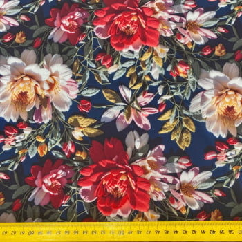 Supertouch Floral Digital 3D |  Flores Coloridas Fundo Marinho 