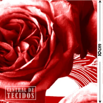 Oxford Digital | Arabesco Rosas Branco Vermelho