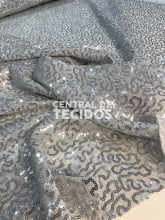 Lurex Paetê Bordado Prata