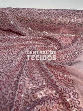 Lurex Paetê Bordado Rosa