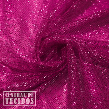Tule Glitter Paetê | Rosa Shock