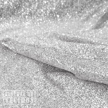 Tule Super Glitter | Branco e Prata