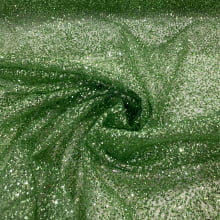 Tule Super Glitter Verde Malva