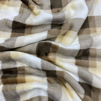 Fleece Multicolor Estampado | Xadrez Tartan Marrom e Nude