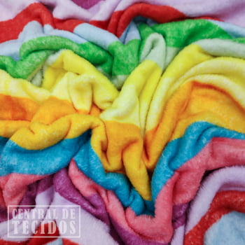 Fleece Multicolor Estampado | Listras Coloridas