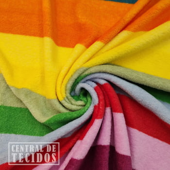Fleece Multicolor Estampado | Listras Coloridas