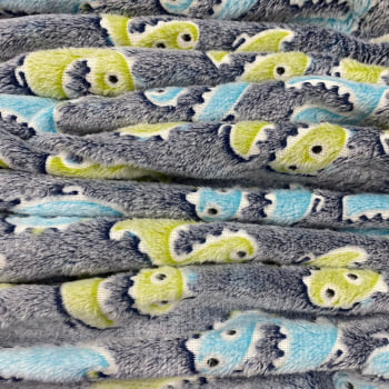 Fleece Multicolor Estampado | Monstrinhos Fundo Azul