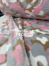 Sherpa Fancy Estampada Camuflada Rosa