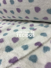 Sherpa Fancy Estampada Coração Lilás