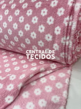 Sherpa Fancy Estampada Rosa Flor