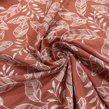 Rayon Viscose Bordada Terracota