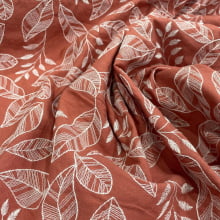 Rayon Viscose Bordada Terracota