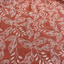 Rayon Viscose Bordada Terracota