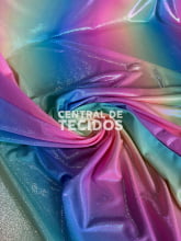 Malha Laminada Unicórnio Multicolor