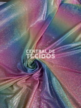 Malha Laminada Unicórnio Multicolor Foil