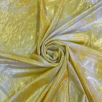 Malha Liganete Tie Dye Foil | Amarelo