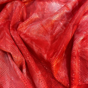 Malha Liganete Tie Dye Foil | Vermelho
