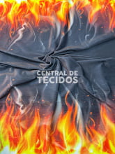 Veludo Cristal Digital Barrado Fogo 2 lados