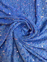 Veludo Cristal  Paetês Azul Bebê