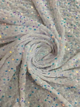 Veludo Cristal  Paetês Branco