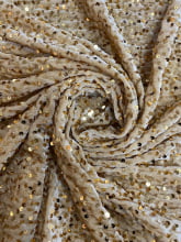 Veludo Cristal  Paetês Dourado