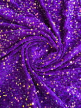 Veludo Cristal  Paetês Roxo