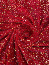 Veludo Cristal  Vermelho Holográfico