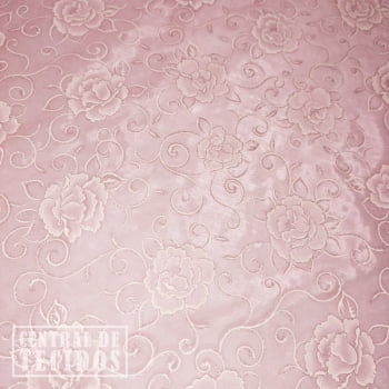 Organza glitter estampado floral | Rosa Claro