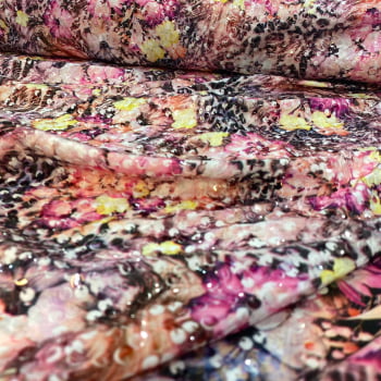 Paetê Multicolor | Floral Pink e Animal Print