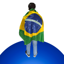 Bandeira do Brasil 150x100 costurada com túnel para bastão