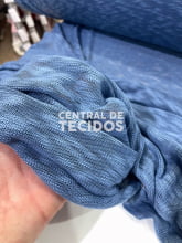 Malha Tricot Slub Azul Petróleo