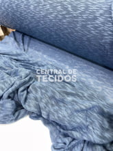 Malha Tricot Slub Azul Petróleo