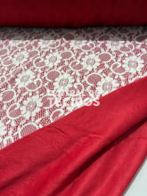 Renda com Elastano com Forro Branca e Vermelha