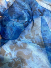 Organza Digital Fogo Azul